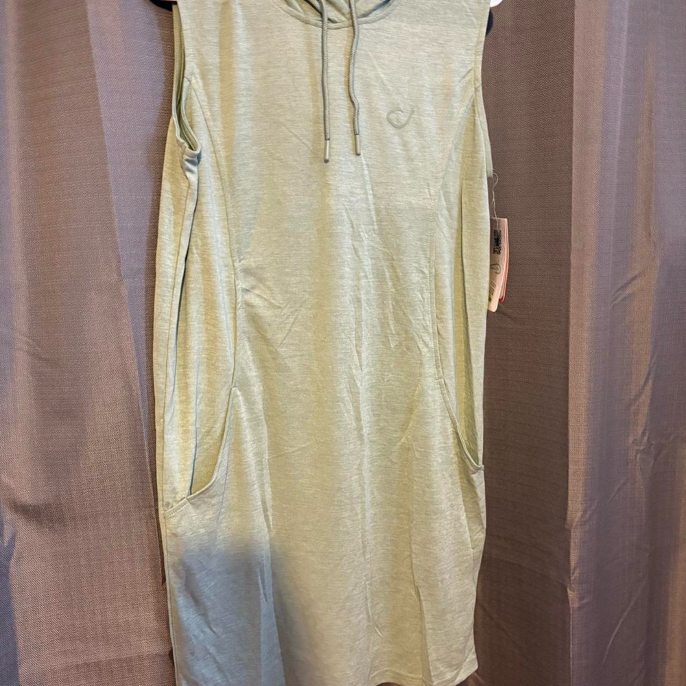 Cream Sleeveless Hooded Midi Dress for Casual Occasions